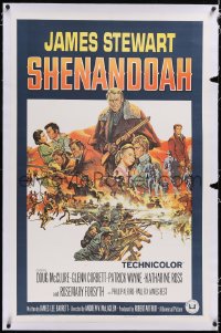 4x0686 SHENANDOAH linen 1sh 1965 James Stewart, Civil War, cool Frank McCarthy montage artwork!