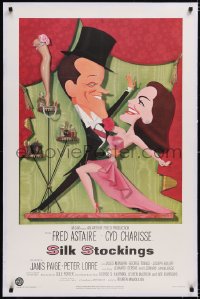 4x0694 SILK STOCKINGS linen 1sh 1957 great art of Fred Astaire & Cyd Charisse by Jacques Kapralik!