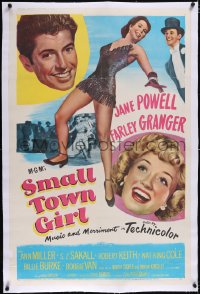 4x0703 SMALL TOWN GIRL linen 1sh 1953 Jane Powell, Farley Granger, super sexy Ann Miller's legs!