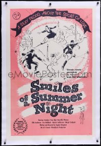 4x0704 SMILES OF A SUMMER NIGHT linen 1sh 1957 Ingmar Bergman, 4 of Sweden's most beautiful women!