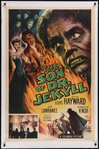 4x0711 SON OF DR. JEKYLL linen 1sh 1951 Louis Hayward, Jody Lawrance married a monster, great image!