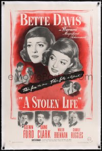 4x0736 STOLEN LIFE linen 1sh 1946 Bette Davis as identical twins with different fates, Glenn Ford
