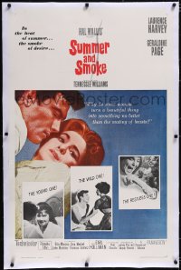 4x0752 SUMMER & SMOKE linen 1sh 1961 Laurence Harvey & Geraldine Page, from Tennessee Williams play!