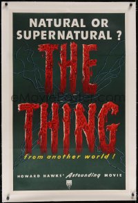 4x0785 THING linen 1sh 1951 Howard Hawks, natural or supernatural, most unusual blood & guts image!