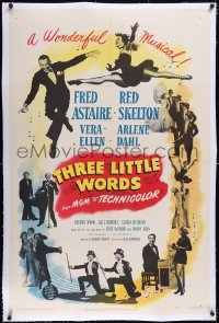 4x0791 THREE LITTLE WORDS linen 1sh 1950 art of Fred Astaire, Red Skelton & sexy dancing Vera-Ellen!
