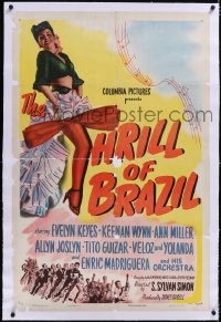 4x0792 THRILL OF BRAZIL linen 1sh 1946 great full-length image of Ann Miller showing her sexy leg!