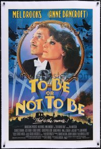 4x0799 TO BE OR NOT TO BE linen 1sh 1983 great Drew Struzan art of Mel Brooks & Anne Bancroft!