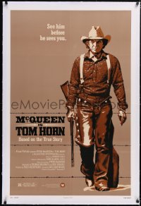 4x0806 TOM HORN linen 1sh 1980 see cowboy Steve McQueen in the title role before he sees you!