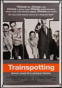 4x0815 TRAINSPOTTING linen 1sh 1996 heroin drug addict Ewan McGregor, directed by Danny Boyle!