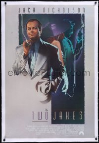 4x0820 TWO JAKES linen int'l 1sh 1990 cool full-length art of smoking Jack Nicholson by Rodriguez!
