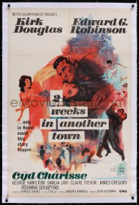 4x0821 TWO WEEKS IN ANOTHER TOWN linen 1sh 1962 Bart Doe art of Kirk Douglas & sexy Cyd Charisse!