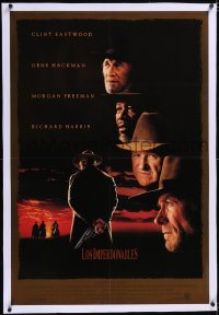 4x0827 UNFORGIVEN linen int'l Spanish language 1sh 1992 Clint Eastwood, Hackman, Freeman, Harris!