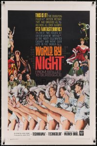 4x0874 WORLD BY NIGHT linen 1sh 1961 Luigi Vanzi's Il Mondo di notte, sexy Italian showgirls!