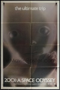 4y0682 2001: A SPACE ODYSSEY style D 1sh 1970 Stanley Kubrick, super close image of star child!