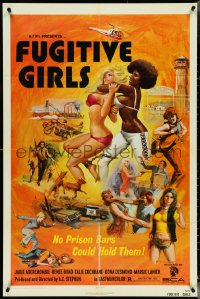 4y0684 5 LOOSE WOMEN 1sh 1974 Fugitive Girls, written by Ed Wood, sexy Chet Collom artwork!