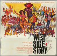 4y0102 WEST SIDE STORY 6sh 1961 incredible different Bob Peak art used only on this six-sheet, rare!