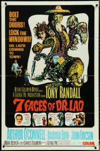 4y0686 7 FACES OF DR. LAO 1sh 1964 great art of Tony Randall's personalities by Joseph Smith!