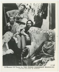 4y1293 TEXAS CHAINSAW MASSACRE candid 8.25x10 still R1980 posed portrait of Leatherface & family!