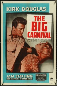 4y0690 ACE IN THE HOLE 1sh 1951 Billy Wilder classic, c/u of Kirk Douglas choking Jan Sterling!
