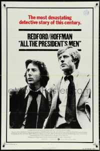 4y0692 ALL THE PRESIDENT'S MEN int'l 1sh 1976 Hoffman & Robert Redford as Woodward & Bernstein!