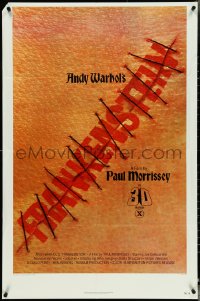 4y0698 ANDY WARHOL'S FRANKENSTEIN 3D 1sh 1974 Paul Morrissey, great image of title in stitches!