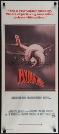 4y0355 AIRPLANE Aust daybill 1980 classic zany parody, wacky art, Flying High!