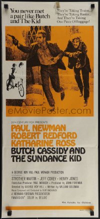 4y0366 BUTCH CASSIDY & THE SUNDANCE KID Aust daybill 1970 Paul Newman, Robert Redford, Ross!