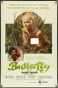 4y0731 BUTTERFLIES 1sh 1975 Joseph Sarno directed, Harry Reems ande sexy Maria Forsa, Butterfly!