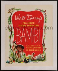 4y0034 BAMBI campaign book page 1942 Walt Disney cartoon classic, great art of forest animals!