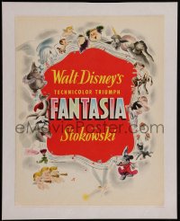 4y0037 FANTASIA campaign book page 1942 Walt Disney classic, great montage of Mickey Mouse & cast!