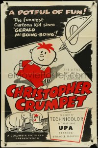 4y0739 CHRISTOPHER CRUMPET 1sh 1953 drawing board w/UPA cartoon kid who turns into a chicken, rare!