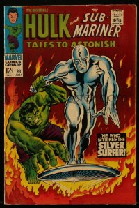4y0147 TALES TO ASTONISH #93 comic book July 1967 Hulk & Sub-Mariner crossover with Silver Surfer!