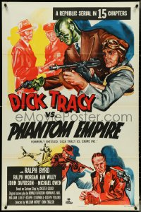 4y0774 DICK TRACY VS. CRIME INC. 1sh R1952 Ralph Byrd detective serial, The Phantom Empire!