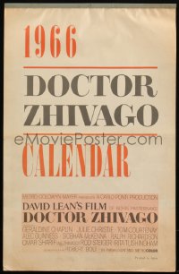 4y0030 DOCTOR ZHIVAGO 12x18 calendar 1966 great color scenes from David Lean's classic epic, rare!