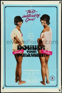 4y0780 DOUBLE YOUR PLEASURE 1sh 1978 Booke & Taylor Young, sexy teenage twins, ultra rare!