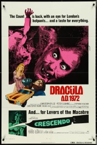 4y0783 DRACULA A.D. 1972/CRESCENDO 1sh 1972 Hammer horror double-bill, vampires & gore!