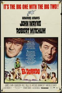 4y0786 EL DORADO 1sh 1967 John Wayne, Robert Mitchum, Howard Hawks, big one with the big two!