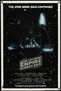 4y0788 EMPIRE STRIKES BACK NSS style advance 1sh 1980 George Lucas classic, Darth Vader in space!