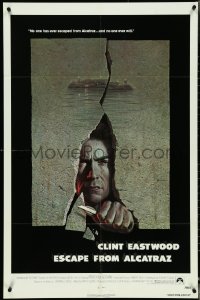 4y0794 ESCAPE FROM ALCATRAZ 1sh 1979 Eastwood busting out by Lettick, Don Siegel prison classic!