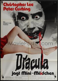 4y0315 DRACULA A.D. 1972 German 1972 Hammer, completely different art of vampire Christopher Lee!