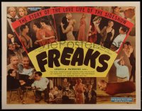 4y0020 FREAKS 1/2sh R1949 Tod Browning classic, different montage of sideshow cast, ultra rare!