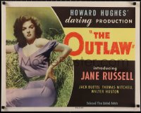 4y0024 OUTLAW 1/2sh 1946 classic sexy close portrait of Jane Russell in hay, Howard Hughes, rare!