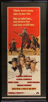 4y0003 ONCE UPON A TIME IN THE WEST framed signed insert 1969 by Henry Fonda, ultra rare!