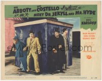 4y0521 ABBOTT & COSTELLO MEET DR. JEKYLL & MR. HYDE LC #7 1953 Bud w/ monster Lou & Boris Karloff!
