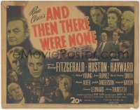 4y0499 AND THEN THERE WERE NONE TC 1945 Walter Huston, Agatha Christie, Rene Clair, cast portraits!