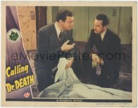 4y0537 CALLING DR. DEATH LC 1943 worried Lon Chaney Jr. over body, first Inner Sanctum mystery!