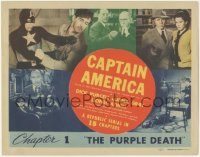 4y0449 CAPTAIN AMERICA chapter 1 TC 1944 he's in costume, The Purple Death, full-color, ultra rare!