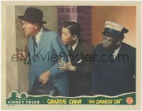 4y0539 CHINESE CAT LC 1944 Sidney Toler as Charlie Chan, Benson Fong & Mantan look around corner!