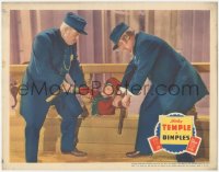 4y0542 DIMPLES LC 1936 two policemen save adorable Shirley Temple from falling off balcony!