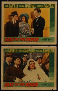 4y0665 EAST OF THE RIVER 2 LCs 1940 great images of John Garfield with Brenda Marshall & Lundigan!